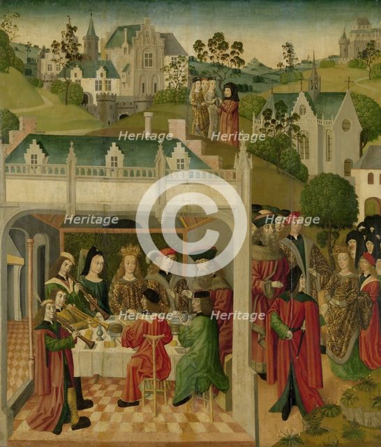 Wedding Feast of Saint Elizabeth of Hungary and Louis of Thuringia in the Wartburg, inner left wing  Creator: Master of the St Elizabeth Panels.