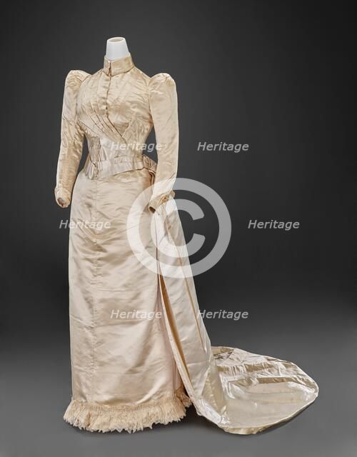 Wedding Gown (Bodice, Skirt, Train), 1890. Creator: Louis Valentin.