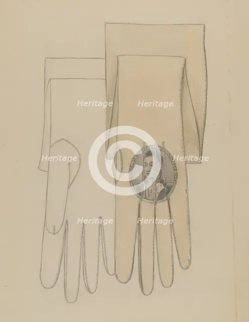 Wedding Gloves, 1935/1942. Creator: Jessie M. Benge.