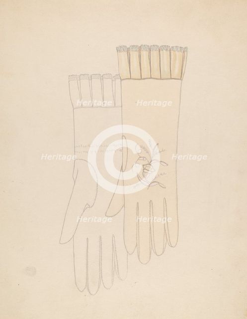 Wedding Gloves, c. 1936. Creator: Gladys Cook.