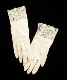 Wedding gloves, French, 1842. Creator: Preville