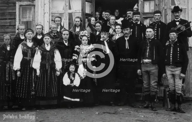 Wedding in Delsbo, Hälsingland, 1880-1929.  Creator: C Rudolphi.