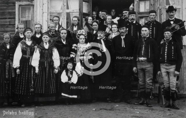 Wedding in Delsbo, Hälsingland, 1880-1929.  Creator: C Rudolphi.
