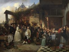Wedding in Flanders in the Seventeenth Century, 1839. Creator: Jan August Hendrik Leys