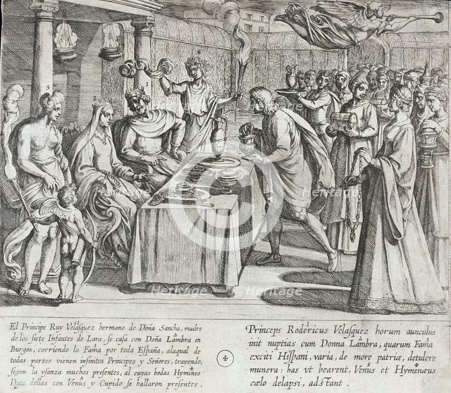 Wedding of the Prince Ruy Velazquez, Maternal Uncle of the Infantes, to Doña Lambra in Burgos, 1612. Creator: Antonio Tempesta.