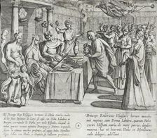 Wedding of the Prince Ruy Velazquez, Maternal Uncle of the Infantes, to Doña Lambra in Burgos, 1612. Creator: Antonio Tempesta