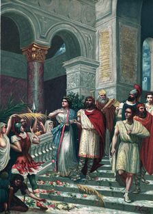 Wedding of the Roman patrician Gala Placidia with the Goth King Ataulfo in Barcelona