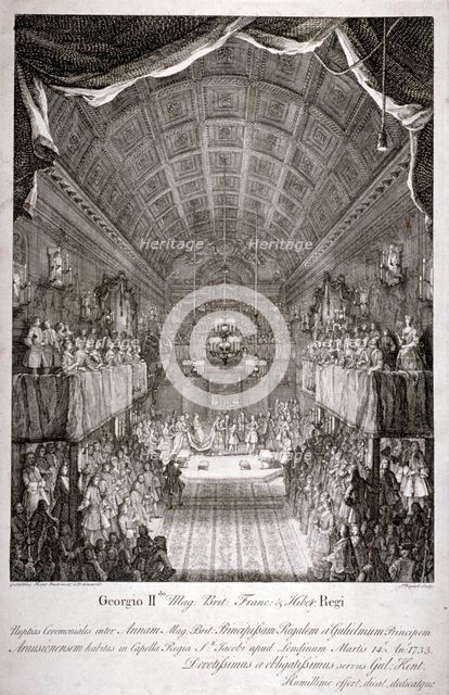 Wedding of Anne, Princess Royal, and William IV of Orange, St James's Palace, London, 1733.     Artist: Jacques Rigaud