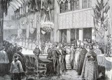 Wedding of King Alphonse XII of Spain (1857 - 1885) with Princess Mercedes of Orleans at the Basi…