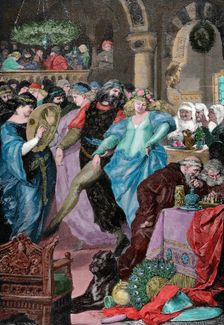 Wedding of Lohengrin and Elsa, daughter of the Duke of Brabant, Germania, 1882. Creator: Adolf Closs