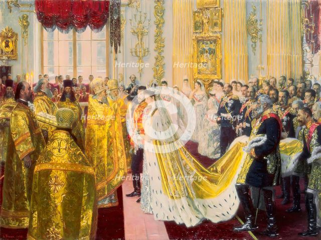 Wedding of Nicholas II and Grand Princess Alexandra Fyodorovna, 1895. Creator: Laurits Tuxen.