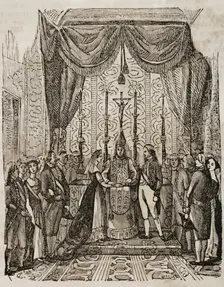 Wedding of Prince Ferdinand to Princess Maria Antonia, on 4 October 1802 in Barcelona, 1851. Creator: Unknown