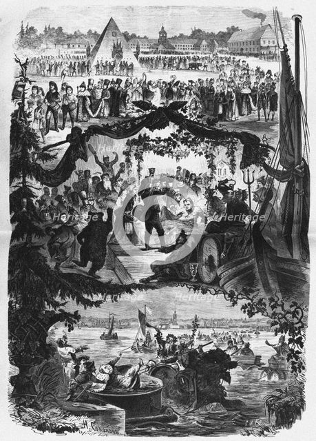 Wedding of Prince-Pope to celebrate the Peace Treaty of Nystad on 20 August 1721, 1872. Artist: Seryakov, Lavrenty Avksentyevich (1824-1881)