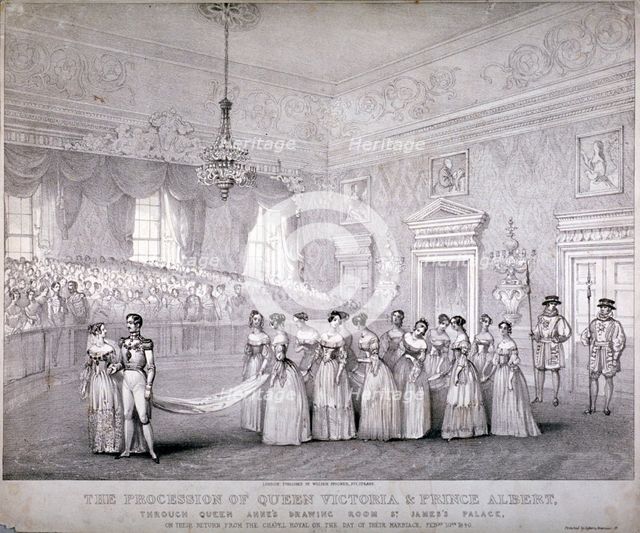 Wedding of Queen Victoria and Prince Albert, St James's Palace, Westminster, London, 1840. Artist: Louis Maria Lefevre
