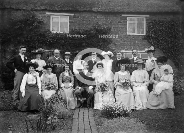 Wedding party, Hellidon, Northamptonshire, c1896-c1920. Artist: Alfred Newton & Sons