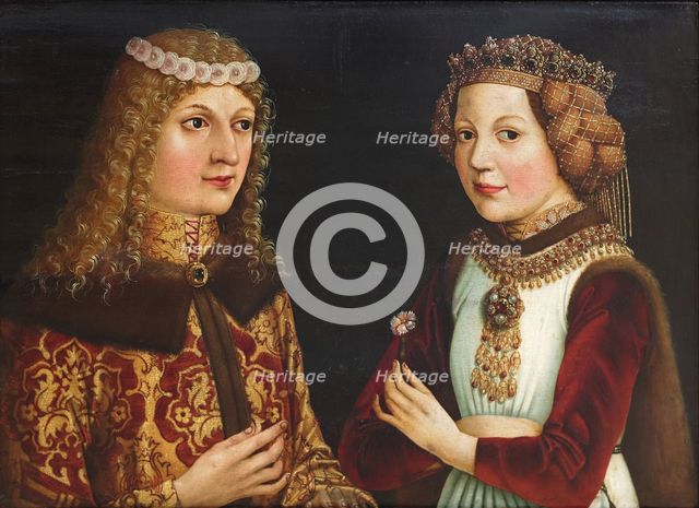 Wedding portrait of Ladislaus the Posthumous (1440-1457) and Magdalena of Valois (1443-1495). Artist: Anonymous 