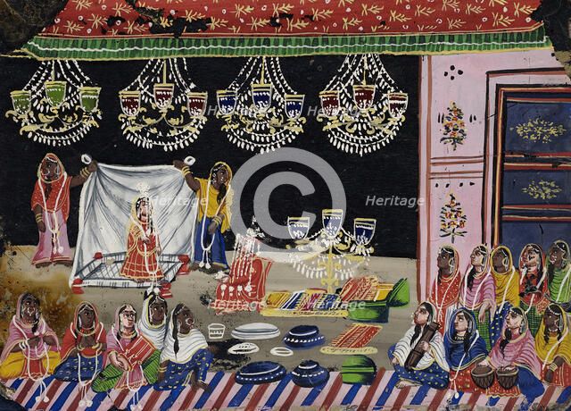 Wedding Procession: Bride Under a Canopy, c1800. Creator: Unknown.