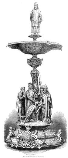 Wedding presents from the Queen to the Princess of Wales: silver tazza..., 1864. Creator: Unknown