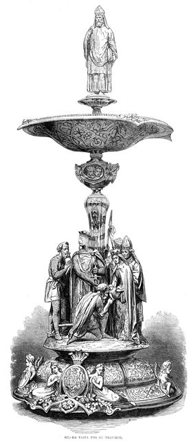 Wedding presents from the Queen to the Princess of Wales: silver tazza..., 1864. Creator: Unknown.