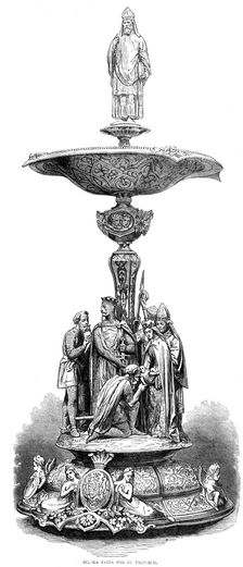 Wedding presents from the Queen to the Princess of Wales: silver tazza..., 1864. Creator: Unknown