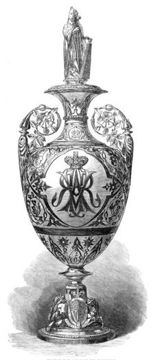Wedding presents from the Queen to the Princess of Wales: silver vase..., 1864. Creator: Unknown