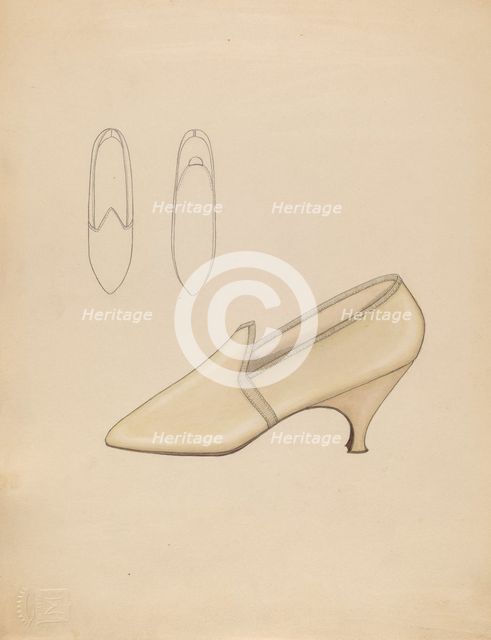 Wedding Slippers, c. 1936. Creator: Doris Beer.