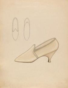 Wedding Slippers, c. 1936. Creator: Doris Beer