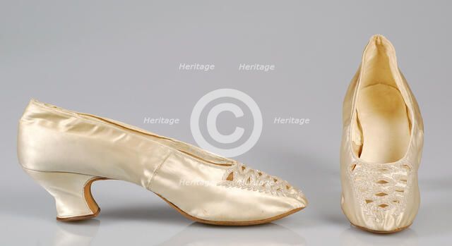Wedding slippers, possibly American, ca. 1875. Creator: Unknown.