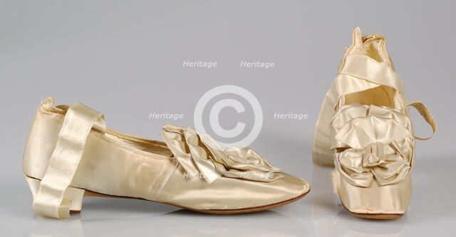 Wedding slippers, probably American, 1867-75. Creator: Unknown.