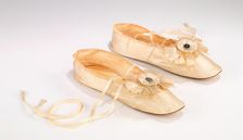 Wedding slippers, probably French, 1857. Creator: Unknown