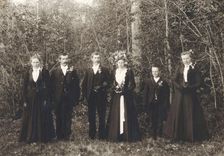 Wedding, Stensåsen, Lillhärdal parish, Härjedalen, 1902. Creator: A Sundien