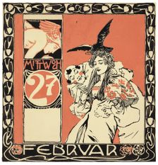 Wednesday, February 27th, study for a calendar page, c1900. Creator: Moser, Koloman (1868-1918)