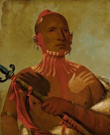 Wée-sheet, Sturgeon's Head, a Fox Warrior, 1832. Creator: George Catlin