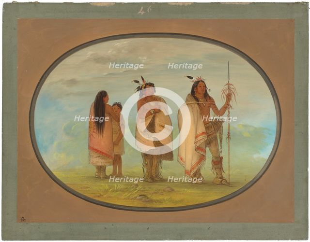 Weeco Chief, His Wife, and a Warrior, 1861/1869. Creator: George Catlin.