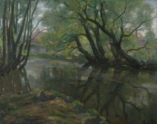 Weeping Willows by Akerselven, 1907. Creator: Thorolf Holmboe