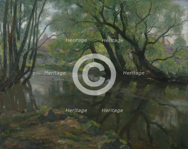 Weeping Willows by Akerselven, 1907. Creator: Thorolf Holmboe.