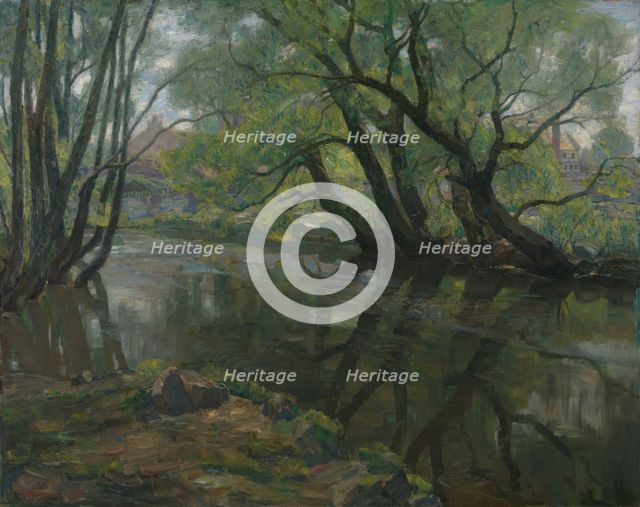 Weeping Willows by Akerselven, 1907. Creator: Thorolf Holmboe.