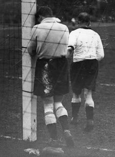 Weeping goalkeeper, football match between Sweden and England, 1928. Creator: Unknown