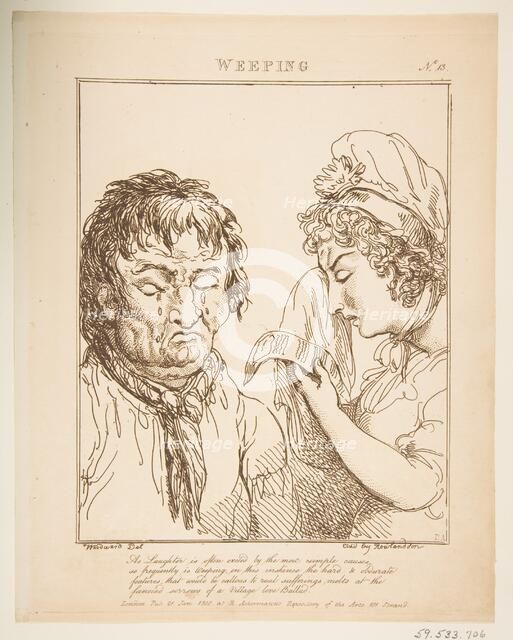 Weeping (Le Brun Travested, or Caricatures of the Passions), January 21, 1800. Creator: Thomas Rowlandson.