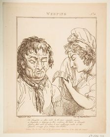 Weeping (Le Brun Travested, or Caricatures of the Passions), January 21, 1800. Creator: Thomas Rowlandson