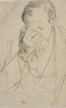 Weeping Man, 1850/59. Creator: Adolph Menzel