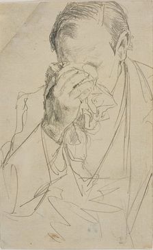 Weeping Man, 1850/59. Creator: Adolph Menzel