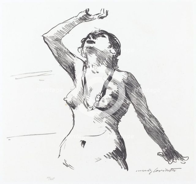 Weiblicher Akt in Abwehr (Female Nude Defending Herself), 1913. Creator: Lovis Corinth.