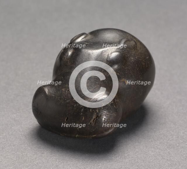 Weight in the Form of a Hippopotamus Head, c. 1540-1296 BC. Creator: Unknown.