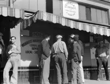 Weighers and warehousemens union headquarters, Oakland, California, 1936. Creator: Dorothea Lange