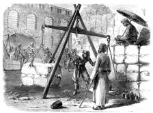 Weighing cotton at Bombay for the English market, 1862. Creator: Joseph Austin Benwell