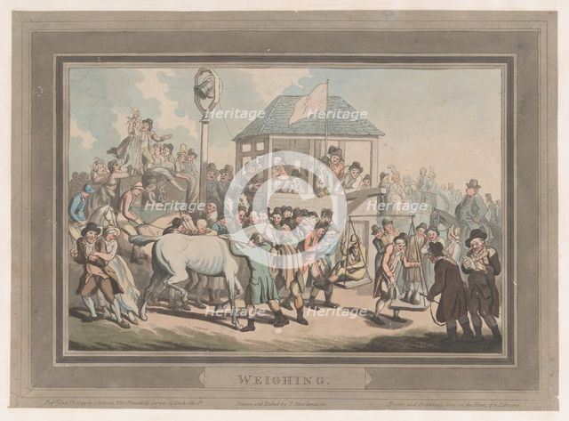 Weighing, January 1, 1799., January 1, 1799. Creator: Thomas Rowlandson.