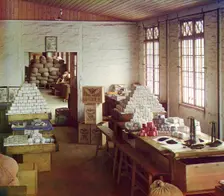 Weighing section [Chakva tea factory], between 1905 and 1915. Creator: Sergey Mikhaylovich Prokudin-Gorsky