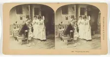 Weighing the Baby, 1892. Creator: BW Kilburn