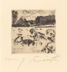 Weidende Schafe (Grazing Sheep), 1916. Creator: Lovis Corinth